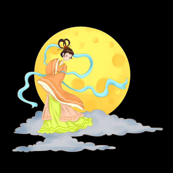 卡通中秋节嫦娥素材
