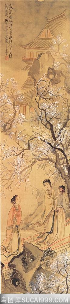 人物篇-月下结伴同行的古代女子