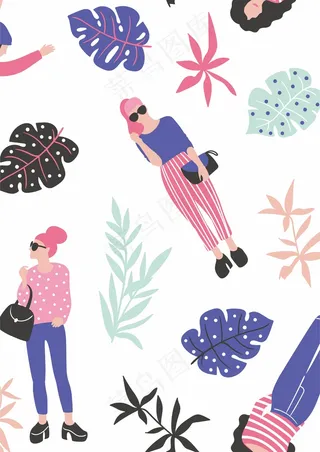 时尚潮人 粉红叶子