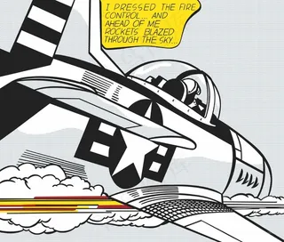 卡通飞机仟像版波普艺术插画