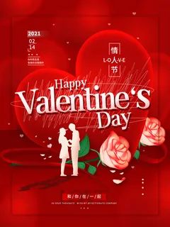 情人节海报粉色海报情人节快乐520爱情214