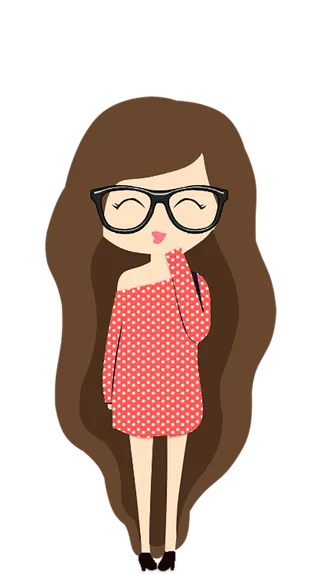 长发女孩卡通人物简笔卡通素材