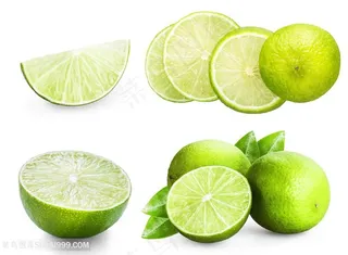 切片展示的青柠檬高清图片