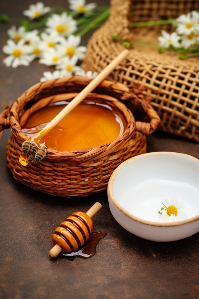 蜂蜜蜜蜂美食摄影图(2688x4032)