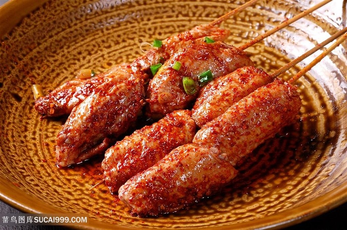 烧烤中翅的美食图片