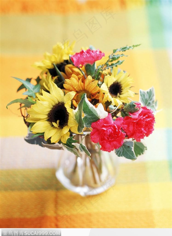 花艺摆设-向日葵与玫瑰