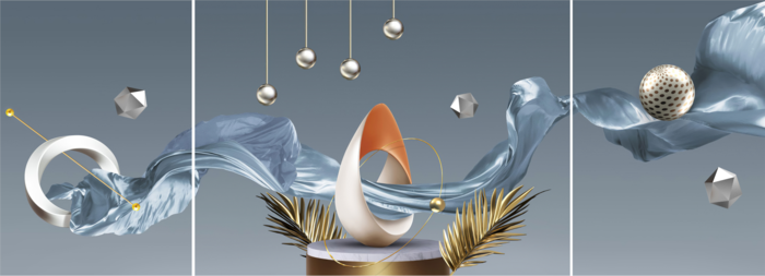 抽象三联装饰画