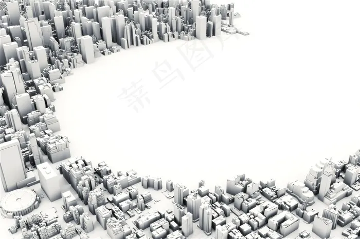 抽象立体3d城市建筑高清图片