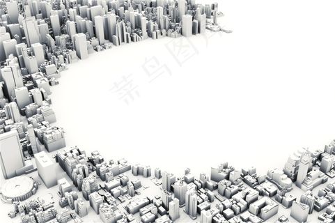抽象立体3d城市建筑高清图片