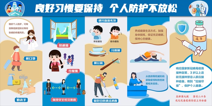 做好个人防护优化疫情防控展板cdr矢量模版下载
