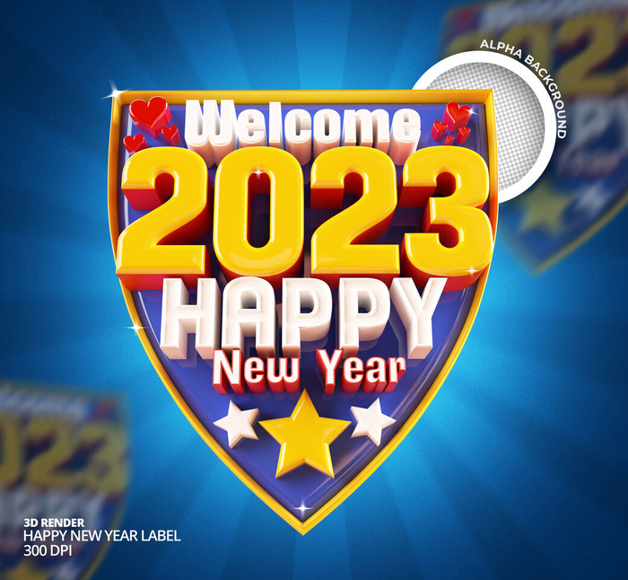 新年快乐2023数字蓝色背景