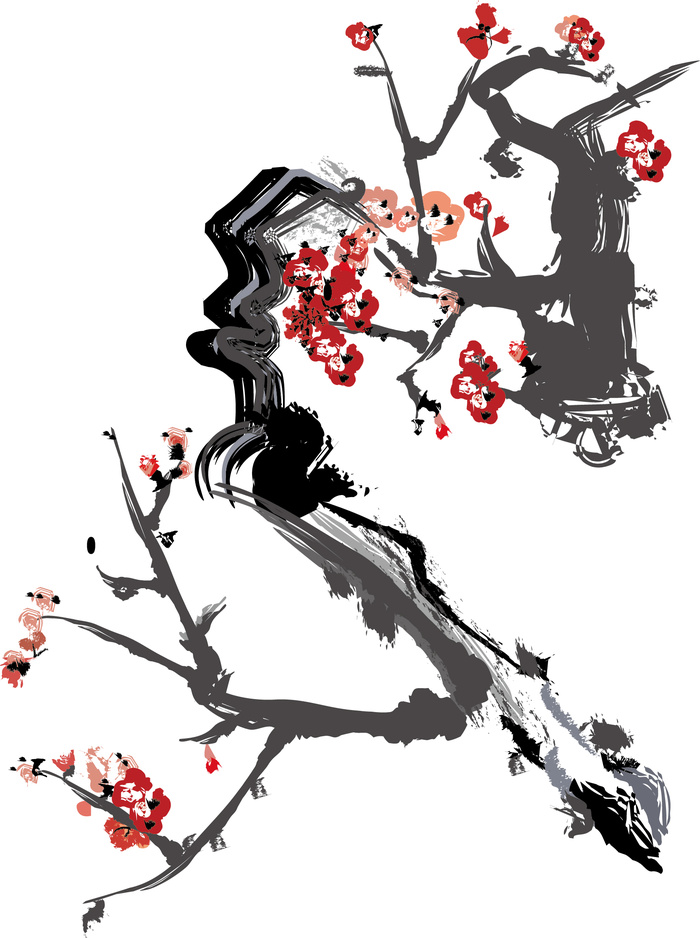 中国山水画水墨图案素材55