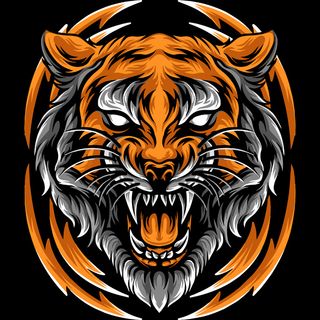 霸气老虎头装饰元素