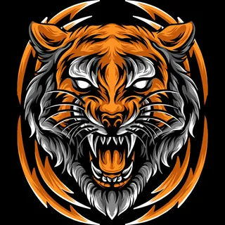 霸气老虎头装饰元素