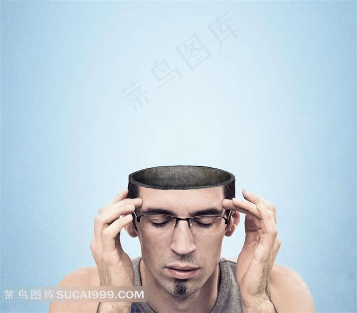 思考的男人创意图片