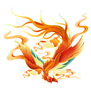 中国风国潮插画凤凰