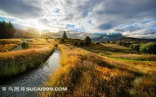 野外唯美的日出风光摄影高清图片素材