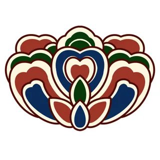 复古中国风国潮敦煌花纹花草插画手绘装饰小元素PSD素材