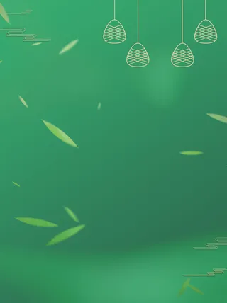 端午绿色背景绘画PSD素材