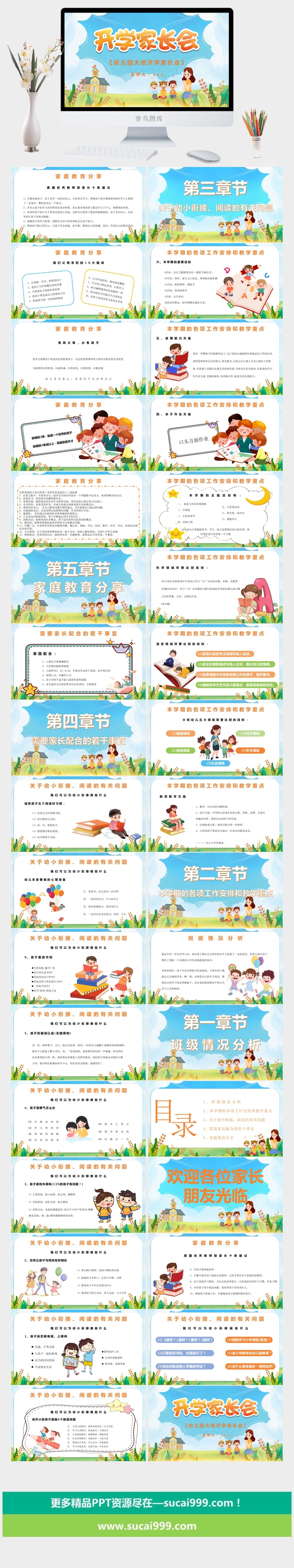 幼儿园大班家长会 高清 可修改 PPT 