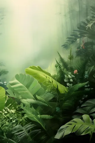 简约树叶丛林小草绿色简约背景