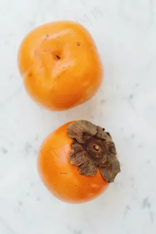 橙色柿子图片