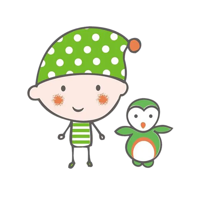 卡通小人与企鹅