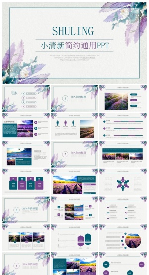 小清新简约通用ppt模板预览图