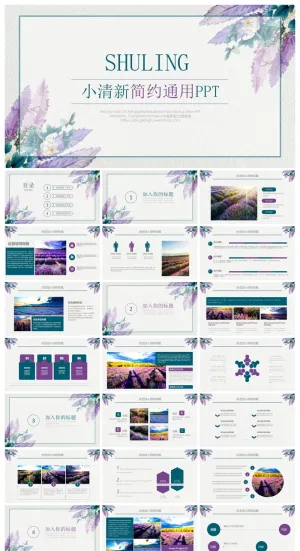 小清新简约通用ppt模板预览图