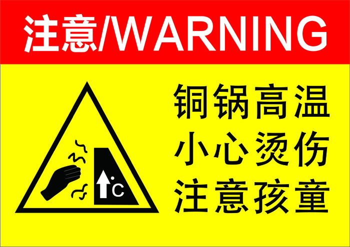 小心烫伤注意高温警示图片