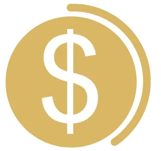 矢量金币标志不干胶