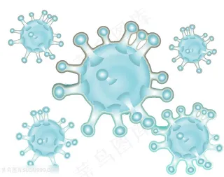 手绘冠状病毒图片