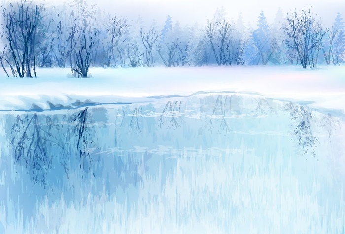 冬天雪景矢量素材