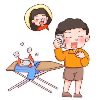 卡通手绘安全用电元素插画 