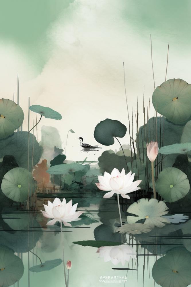 中国风水墨蜻蜓荷花节气背景