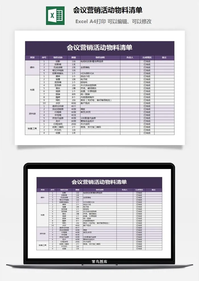 会议营销活动物料清单