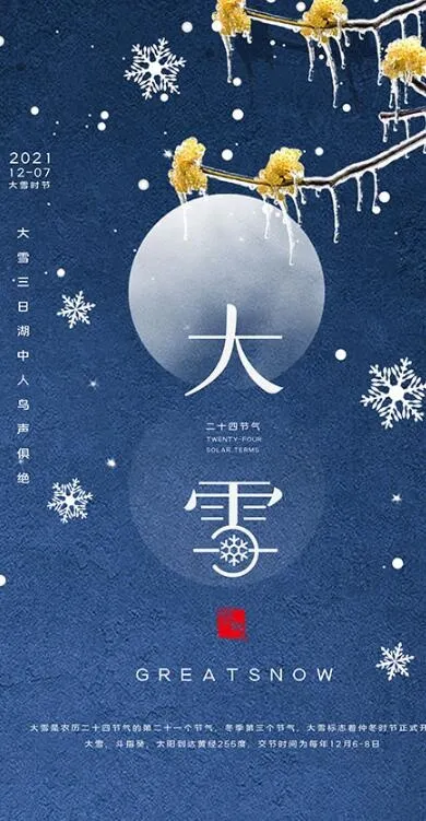 24节气大雪海报psd模版下载