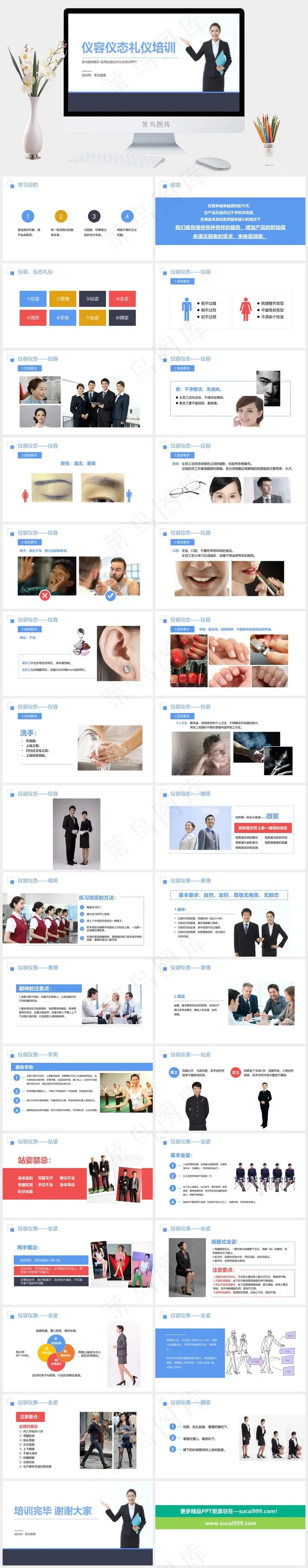 仪容仪态礼仪培训PPT模板
