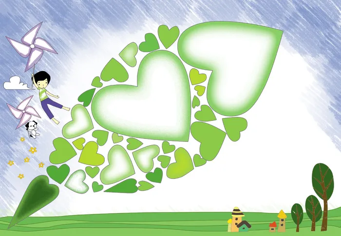 彩色中小学手抄小报风车