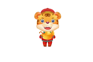 设计卡通老虎装饰新年