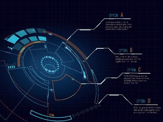 科幻未来科技操作仪表盘HUD元素图游戏UI图标界面边框矢量AI素材