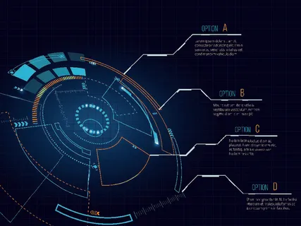 科幻未来科技操作仪表盘HUD元素图游戏UI图标界面边框矢量AI素材 科幻未来科技操作仪表盘HUD元素图游戏UI图标界面边框矢量AI素材