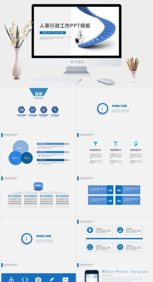 公司人事人力资源报告总结PPT模板