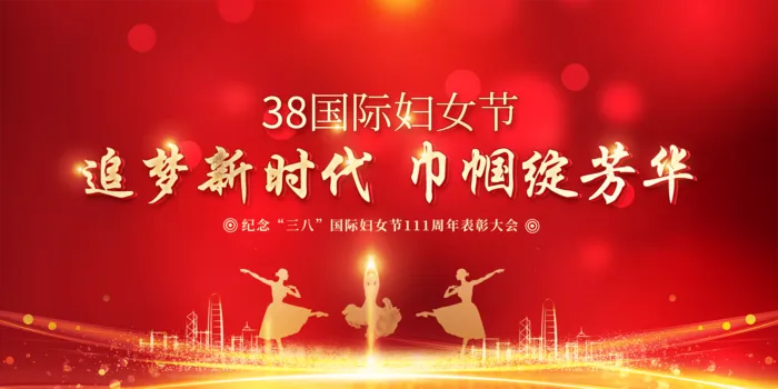 追梦新时代巾帼绽芳华三八妇女节活动展板