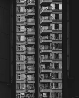 商品房建筑黑白图片