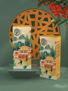 高端文创样机素材产品中国风国潮logo礼盒包装VI智能贴图PSD模板