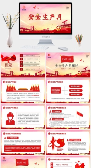 安全生产PPT模板预览图