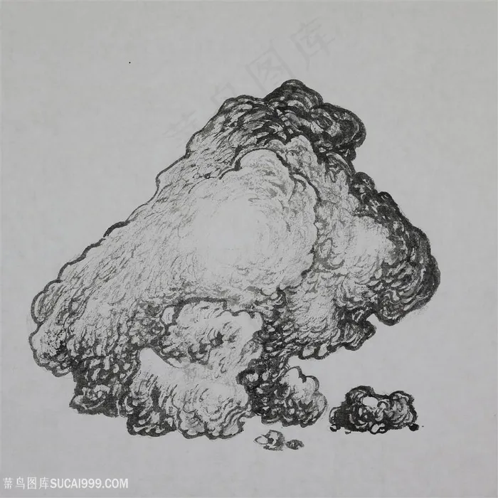 王军河工笔山水青绿山水传统山水皴法国画界画鬼脸皴袁江袁耀云头皴2