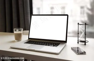 办公桌上的办公笔记本电脑高清图片