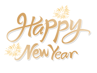 金色HAPPY NEW YEAR 创意免扣艺术字元旦艺术字